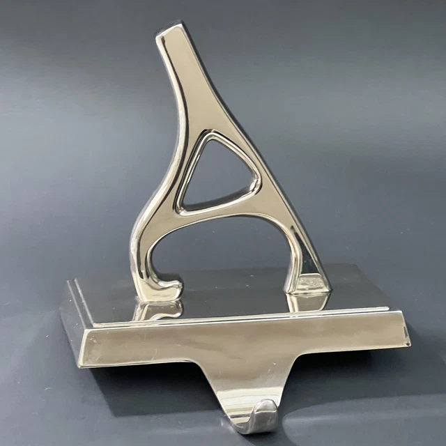 Pottery Barn Silver Plated Letter "A" Christmas Stocking Holder Hanger