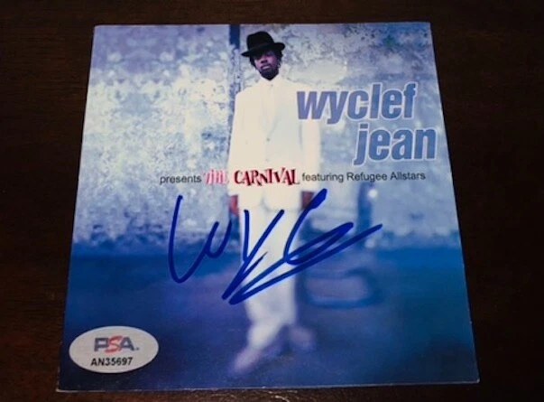 Wyclef Jean The Carnival Fugees Signed CD Cover PSA RARE D