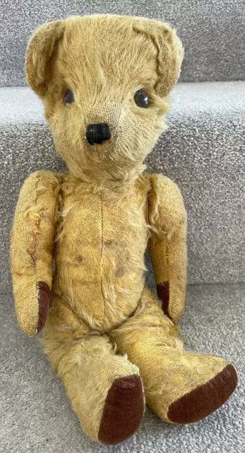 Antique Vintage Deans Rag Book Mohair Teddy Bear W/ Label Well Loved Needs TLC