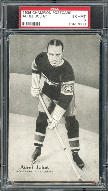 1936 Champion Postcard Aurel Joliat PSA 6 EX-MT POP 1 - 2 HIGHER RARE