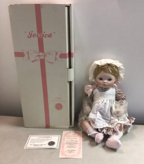 Heritage Porcelain Dolls The Hamilton Collection 1989 Jessica Doll 20” Tall