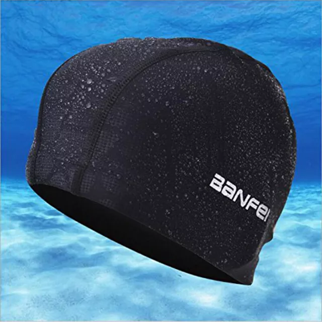 New Nylon Fabric Waterproof Swimming Cap Long Hair Swim Pool Hat Adult Unisex