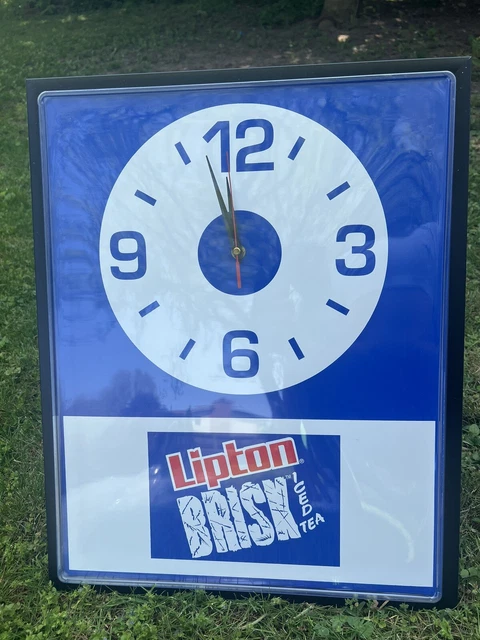 Vtg Lipton BRISK Iced Tea Light Up Wall Clock 20x16” Advertising 1990s Promo