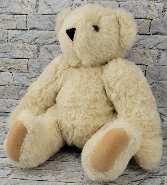 VERMONT TEDDY BEAR Stuffed Animal Cute Adorable Jointed Beige 10" Tall PLUSH TOY