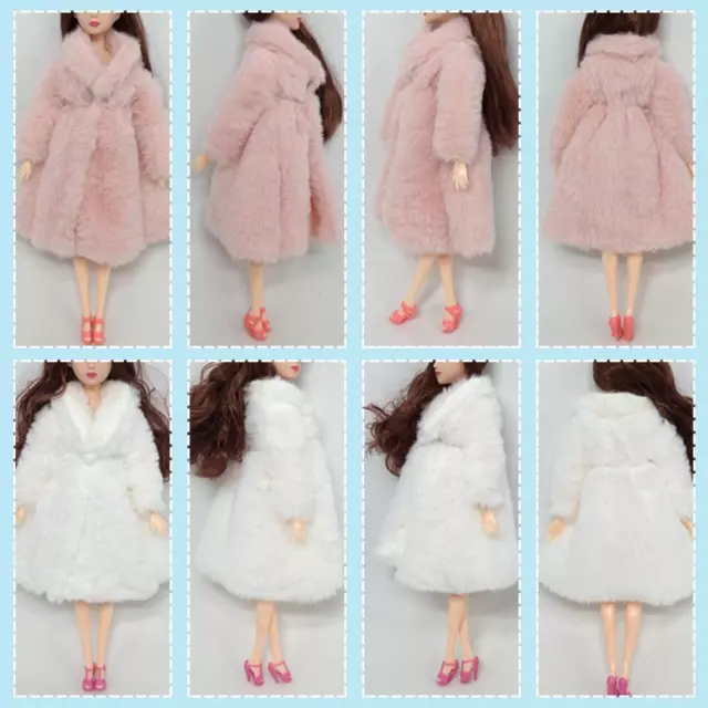Princess Fur Coat Dress Accessories Clothes For Dolls Kids Toys.