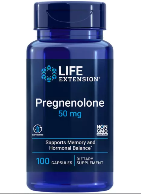 Pregnenolone Life Extension 50mg 100Caps Aus Stock Fast Post Best Price