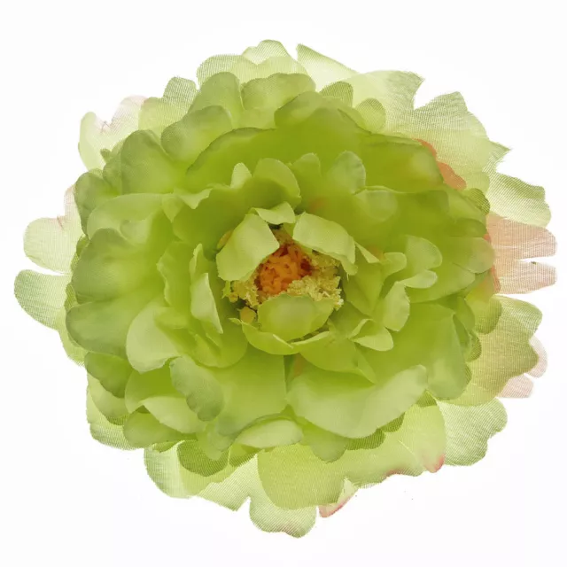 Broche Pince À Cheveux Bibi coiffe mariage danseuse grosse Fleur Verte Tissu