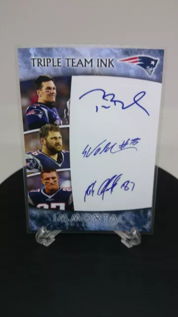 New England Patriots TRIPLE AUTO/Custom Card/No Topps/No Panini/Tom Brady NFL