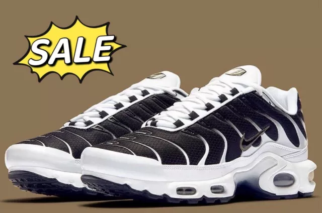 🔥Nike Air Max Plus Black White CT1094-102 Size 9.5-13