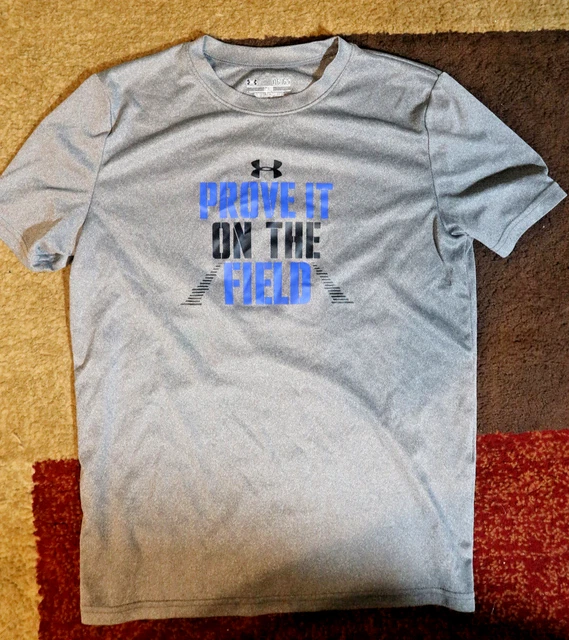 Under Armour Gray UA Tech Logo Fill short Sleeve Activewear T-Shirt Boys Size L