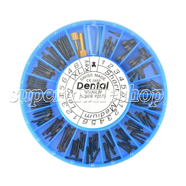 120pcs/Box Assorted Dental endodontic Pure TITANIUM Screw Post with tools