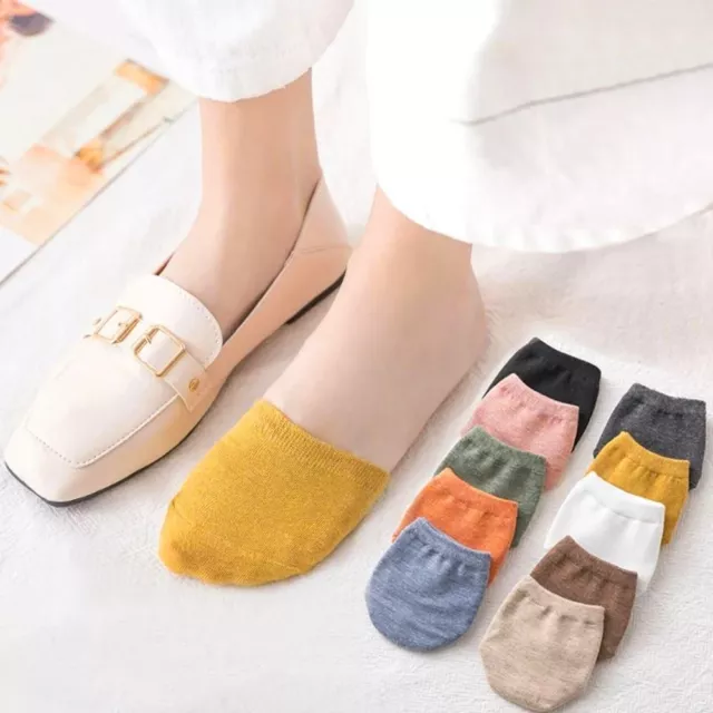 5 Pairs Cotton Half Foot Toe Cover Candy Colors Half Socks  Female