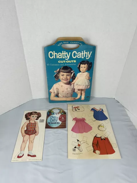 Vntg Chatty Cathy Cut-Outs Paper Dolls, 1963 Mattel, Whitman, UNCUT!