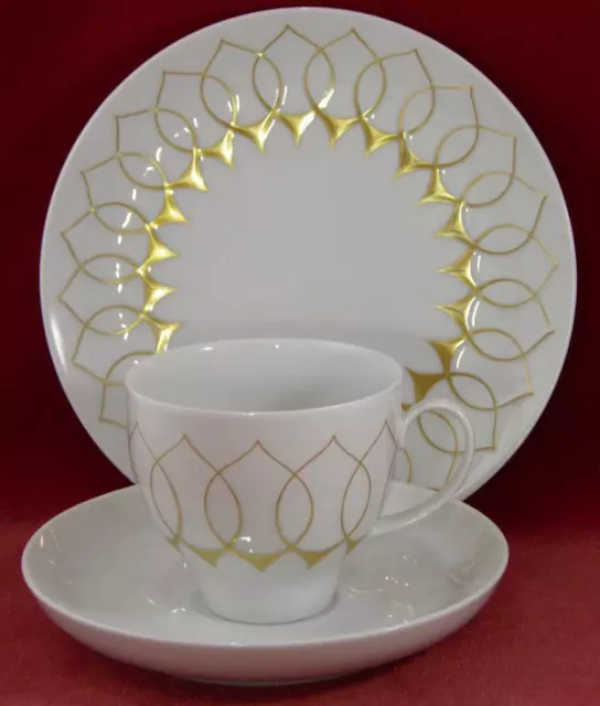 Rosenthal Studio Line Lotus Gold Silhouette Cup Saucer Side & Plate