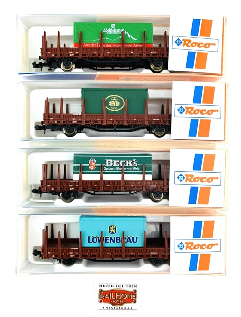 Lot De 4 Wagons Roco HO Époque 4 - Réfs 66884 56265 66216 Avec Boîtes