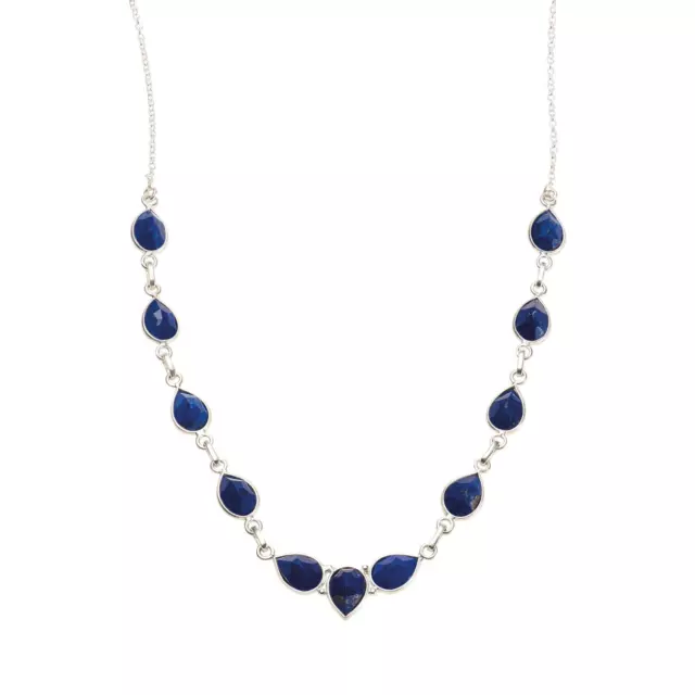 Floriana Women's Sterling Silver Lapis Lazuli Teardrop Gemstone Necklace