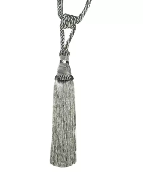 Pair 2 pieces Curtain Tie Backs - 30cm Tassel - French Silver