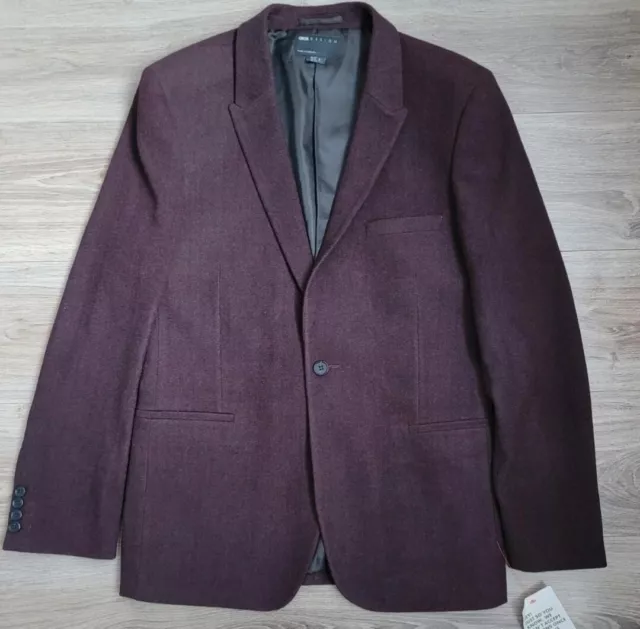 Asos Design Super Skinny Wool Mix Suit Jacket Size UK 44"