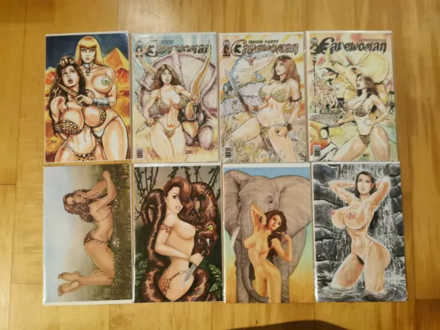 CAVEWOMAN Lot of 8 RARE Variants + Risqué by Budd Root Basement comics