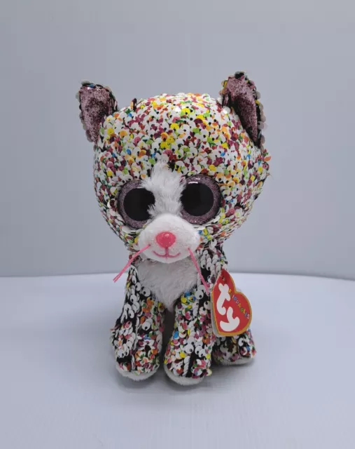 TY Beanie Boos Flippables Plush Toy 15cm Confetti The Cat New With Tags PP1