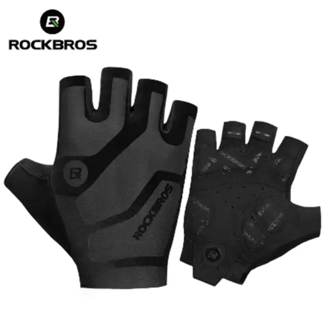 ROCKBROS Bicycle Cycling Half-finger Gloves Anti-slip MTB Road Bike - Fingerless
