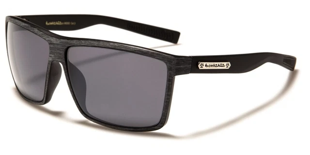 Mens Sunglasses Square Wood Grain Print Thin Classic Frame Casual Sport 400UV