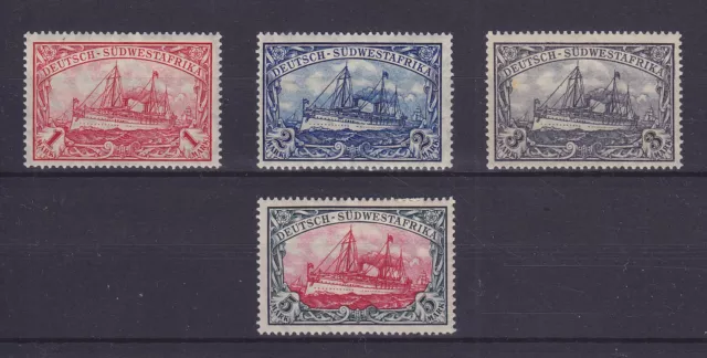 DSWA SÜDWESTAFRIKA 1906, HOCHWERTE, 29A-30A, 31B (**), 32Aa (GEPRÜFT JASCHKE L.)