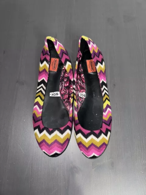 Missoni For Target Multicolor Chevron Knit Fabric Ballet Flats 2