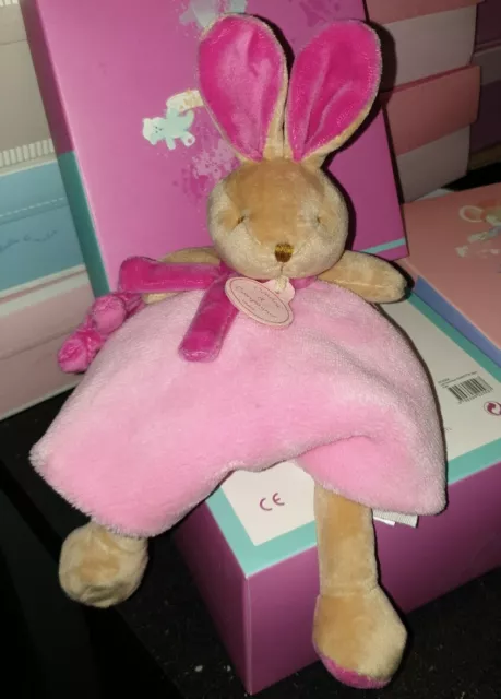 NEUF - Lapin Rose marron Beige Ours Ourson Doudou Et Compagnie Paris Graffitis