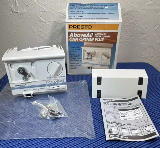 PRESTO ABOVE ALL Automatic Under Cabinet Can Opener Plus 05600 Space Saver  Works $19.99 - PicClick
