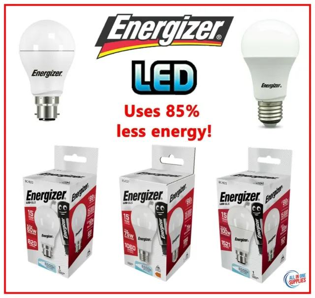Energizer LED GLS Bulbs 4.9w = 40w 8.5W = 60W 11w = 100 WATT BC B22 ES E27