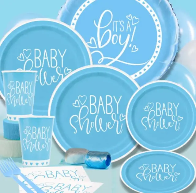 Baby Shower Blue Boy Party Tableware Decirations Baby Shower Boy Gender Reveal