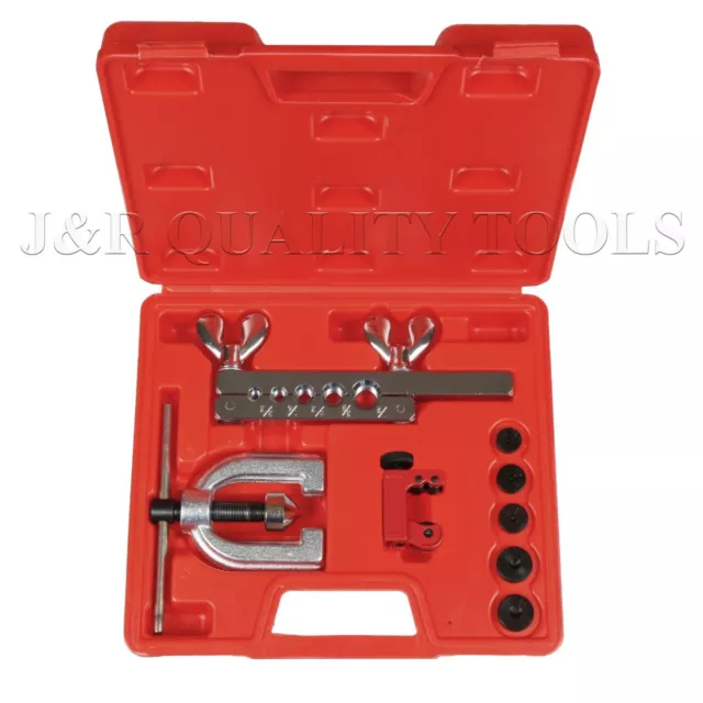 Double Flaring Brake Line Tool Kit Tubing Car Truck Tool with Mini Pipe Cutter A