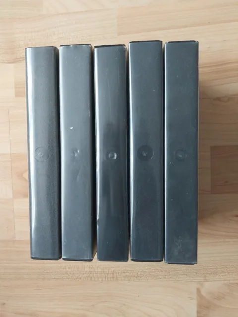 5 x Empty VHS MGM/PMI Black Video Tape Cassette Cases Boxes