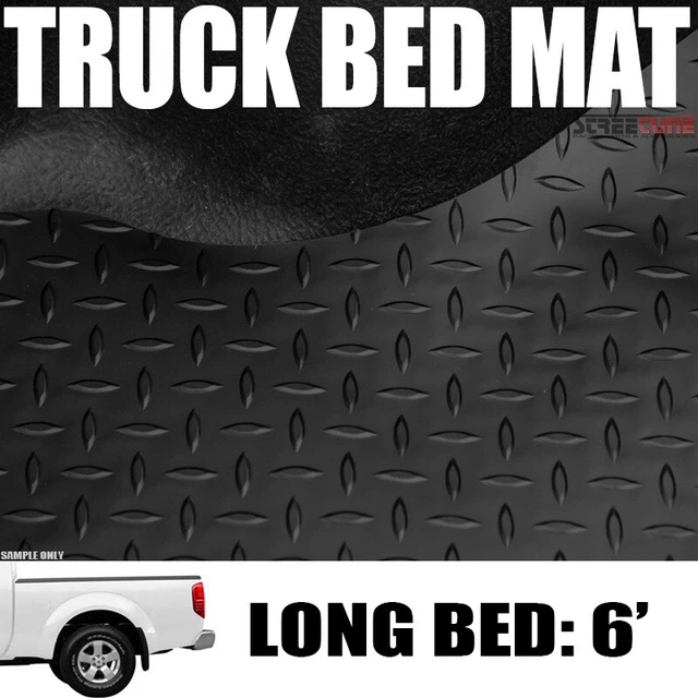 For 05-21 Frontier/09+ Equator 6' Blk Rubber Diamond Pattern Truck Bed Floor Mat
