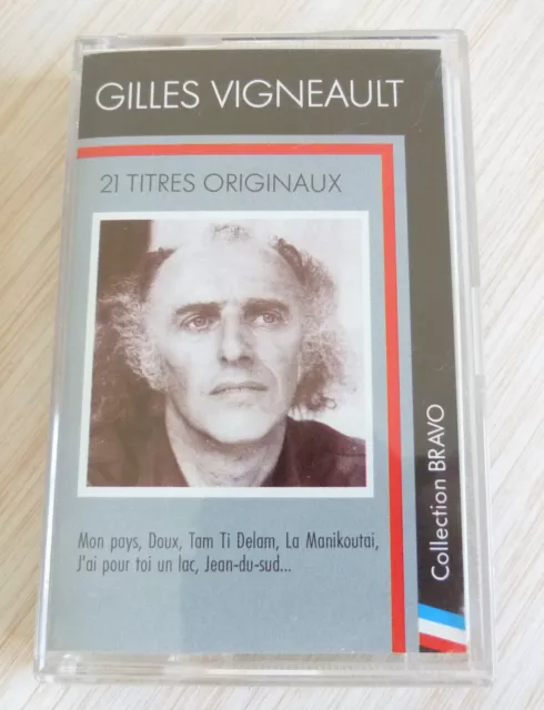 Rare K7 Cassette Audio Tape Gilles Vigneault Collection Bravo A 21 Titres