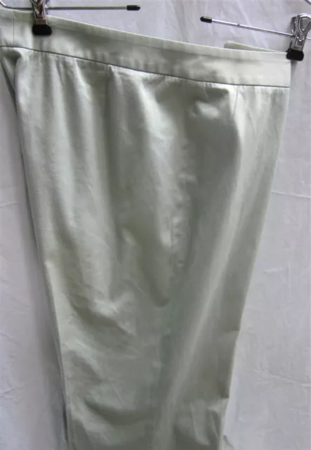 Lafayette 148 N.Y. Pants 12 Seafoam Stretch Cotton Sateen Front Fly Straight Leg