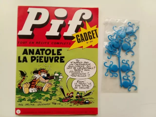 W 15  Bd  Pochette  Pif Gadget Avec Gadget N 204 Anatole La Pieuvre