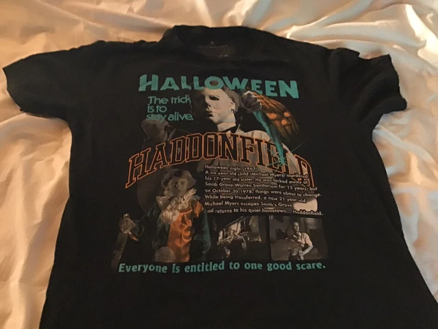 Michael Myers John Carpenters Halloween Horror Mens Black Tshirt Med Preowned
