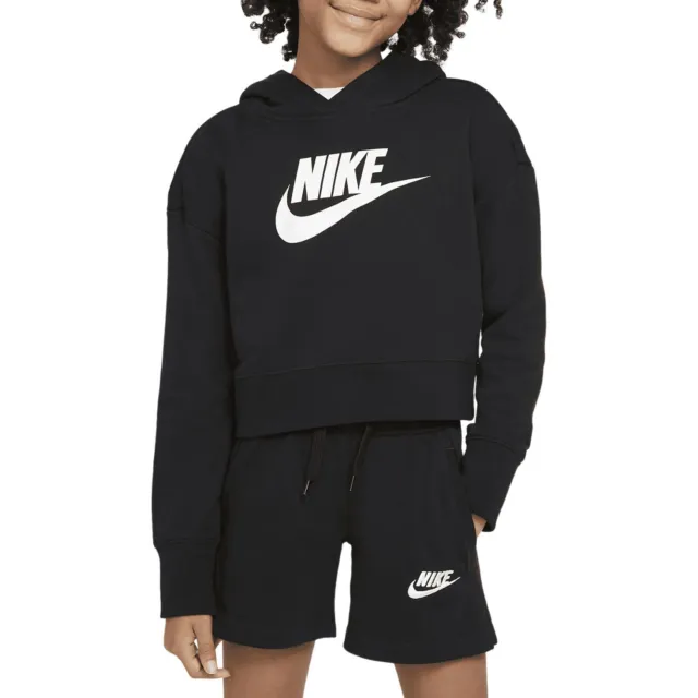 Nike Sportswear Club French Terry Cropped Hoodie Big Kids Style : Dc7210