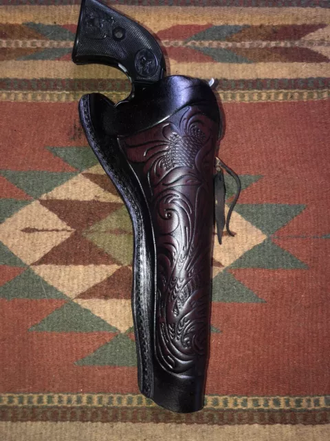 Fits Heritage Rough Rider 22LRl 6.5" Western Leather Holster Slim Floral Scroll