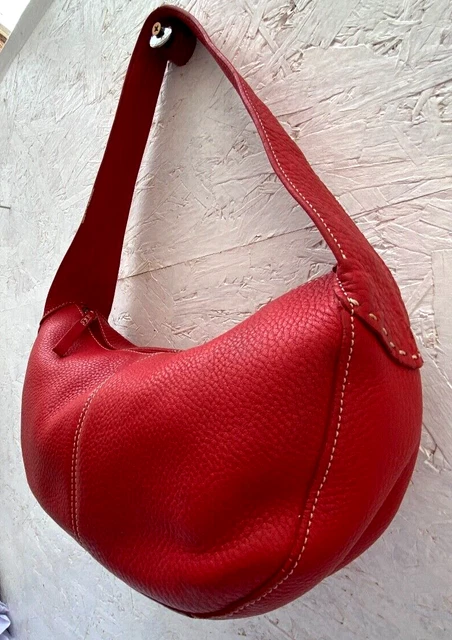 Sac à Main Vintage Fossil En Cuir Rouge - Occasion En Très Bon état - Sac Porté épaule Pour Femme