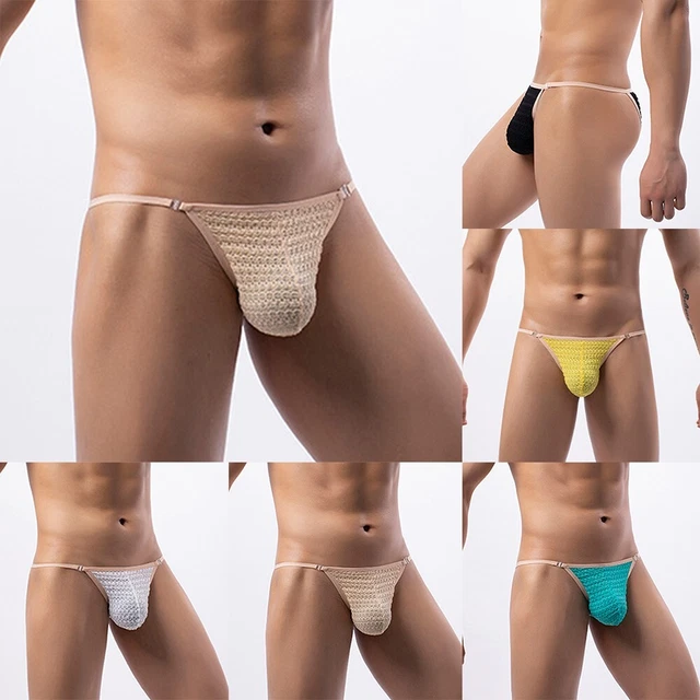 Mens Briefs Panties Nylon Pouch Sexy Shorts Thong Underpants Underwear