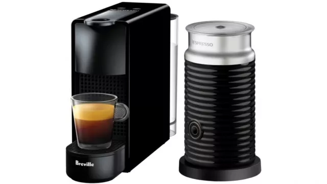 Breville Nespresso Essenza Mini Coffee Machine with Milk Frother Black BEC250BLK