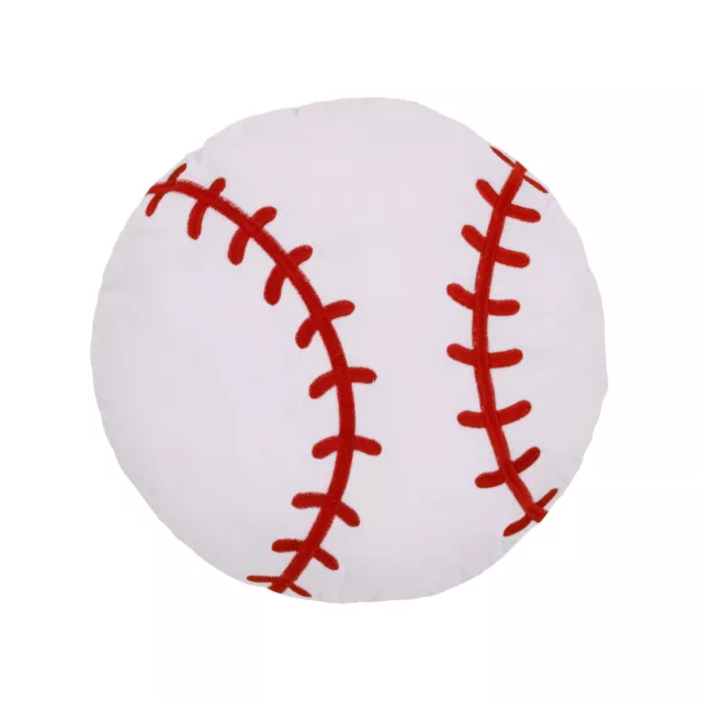 Little Love by NoJo Sport Décor Baseball Pillow, White and Red, Embroidery.