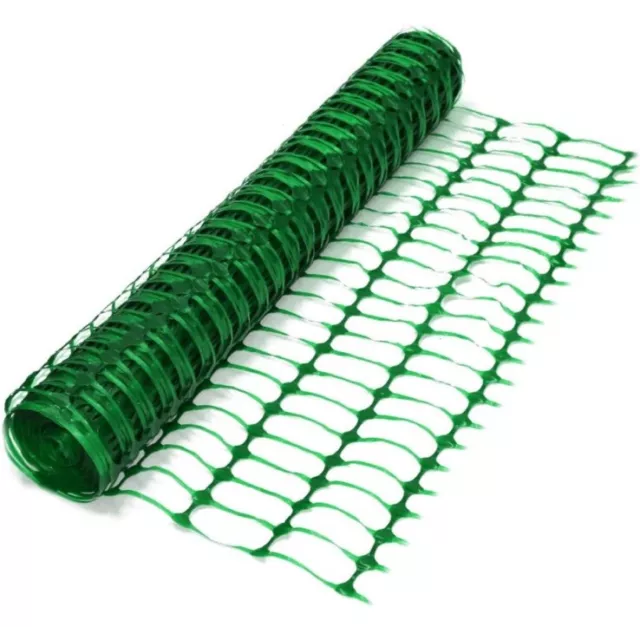 Green Plastic Barrier Mesh Temporary Fence Safety Fencing Standard - 50m Roll