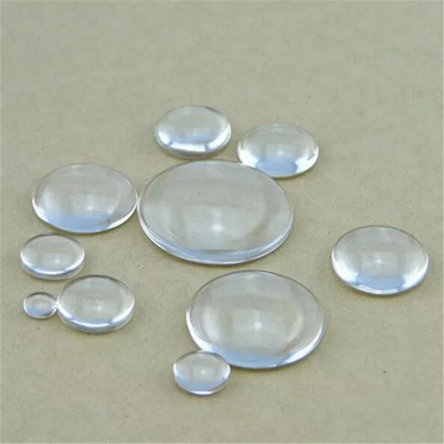 6mm-40mm Crystal Clear Round Cabochon Flat Back Glass Dome Tile Jewelry Making