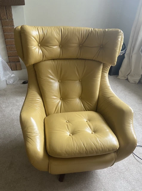 Parker knoll Mid Century Genuine Leather Egg chair Swivel And Rocking Chair