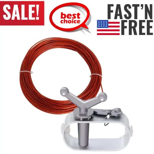 100 Feet Pool Cover Cable Ratchet Winch Kit For Above Ground Swimming Pool Cover