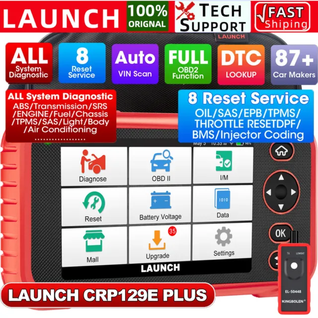 LAUNCH CRP129E PLUS Car Code Reader OBD2 Scanner Diagnostic Full system DPF ABS